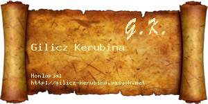 Gilicz Kerubina névjegykártya